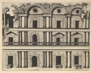 Ruina de una fachada de palacio [Palatium M. Agrippa] de la serie 
