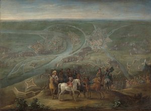 Comandantes franceses en el sitio de Rheinberg, 1672 de Lambert de Hondt (II)