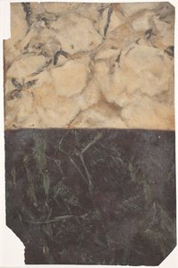 Boceto de dos tipos diferentes de marmoleado, uno negro-azul y otro dorado-blanco