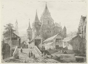 Vista del Nieuwmarkt de Ámsterdam de Lambertus  Hardenberg