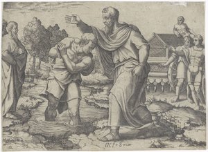 Bautismo del eunuco etíope por Philip Escenas del Libro de los Hechos (título de la serie)