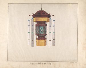 Diseño para lámpara de salón No.9, ca. 1845