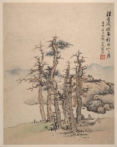 Paisajes después de maestros Song y Yuan, 1642 de Lan Ying