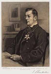 Celebridades del día, el Muy Honorable Joseph Chamberlain, MP