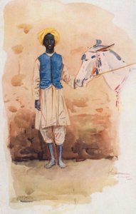 Pueblo de Egipto: El niño burro, Hammar (litografía en color) de Lance Thackeray