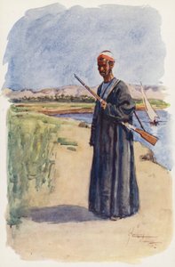 Pueblo de Egipto: Vigilante, Gaffir (litografía en color)