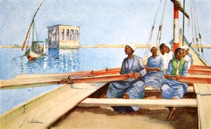A Philae en una faluca, 1908 de Lance Thackeray