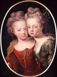 Retrato doble de Isabella Charlotte y Sophia Hedwig de niñas