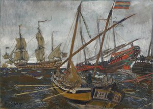 Barcos en la época de Pedro I, 1909 de Lanceray