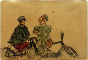 Sin título (Ciclistas conversando) de Laszlo Moholy Nagy