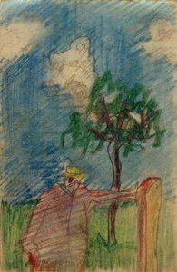 Sin título (Hombre de pie bajo un árbol) de Laszlo Moholy Nagy