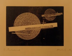 Sin título (Dos círculos con barra) de Laszlo Moholy Nagy