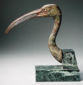 Cabeza de un ibis de Late Period Egyptian