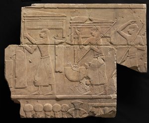 Hombres llevando equipo de tumba, 667-647 a.C. de Late Period Egyptian