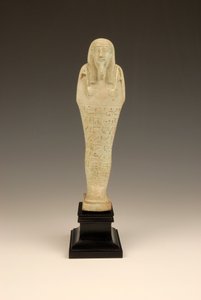 Shabti de Imhotep, 380-342 a.C. (faenza y esmalte verde) de Late Period Egyptian