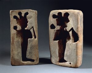 Dos moldes de figura de Osiris, de Abidos de Late Period Egyptian