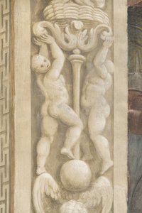 Putti, decoraciones alrededor de las ventanas