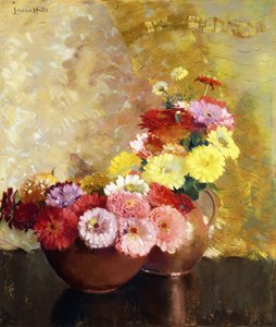 Zinnias y cobre de Laura Coombs Hills