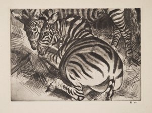 Cebras, pub. 1930 de Laura Knight