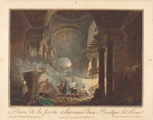 Ruina de la parte interior de una basílica de Roma