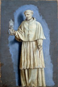 San Norberto sosteniendo un ostensorio y una vela de Laurent de la Hyre