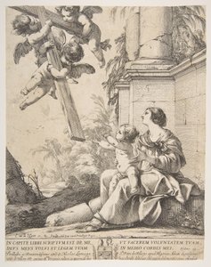 Virgen y Niño con ángeles de Laurent de la Hyre