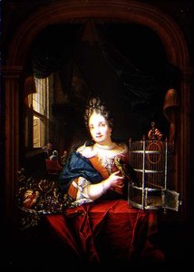 Retrato de una Mujer con un Loro