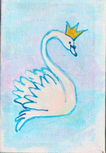 Swan King, 2025 (acrílico sobre lienzo) de Laurie Michaels
