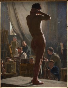 Desnudo masculino en el estudio de Bonnat de Laurits Regner Tuxen