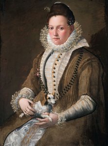 Retrato de una dama con un perro