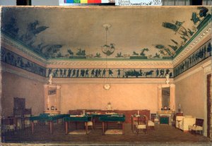 El estudio del emperador Alejandro I (1777-1825) - Pintura de Lavr Kuzmich Plakhov (1810-1881), óleo sobre lienzo de Lavr Kuzmich Plakhov
