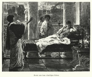 Escena de la vida en la antigua Roma de Lawrence (after) Alma Tadema