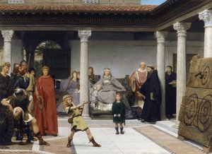 La educación de los hijos de Clotilde y Clovis - Pintura de sir Lawrence Alma-Tadema de Lawrence Alma Tadema