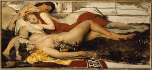 Ménades exhaustas, c.1873-74 de Lawrence Alma Tadema