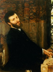 Retrato del cantante George Henschel tocando el piano de Alma-Tadema, Townshend House de Lawrence Alma Tadema