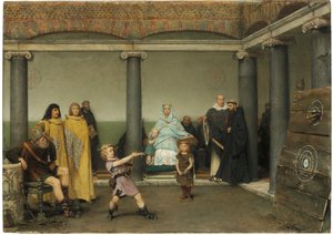 La educación de los hijos de Clotilde y Clovis, 1868 de Lawrence Alma Tadema