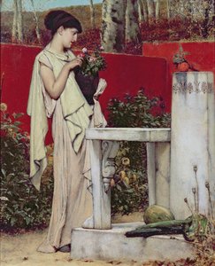 Mujer con un jarrón de flores de Lawrence Alma Tadema