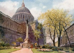 San Pablo desde la esquina noreste del cementerio (litografía en color) de Lawrence Deller