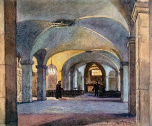 La Capilla de Santa Fe, en la Cripta (litografía en color) de Lawrence Deller