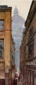 La cúpula (transepto norte) desde Paternoster Row (litografía en color) de Lawrence Deller