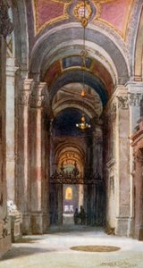 El pasillo sur del coro, mirando al oeste (litografía en color) de Lawrence Deller