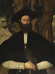 Hombre barbudo con un halcón, c.1500 de Lazzaro Bastiani