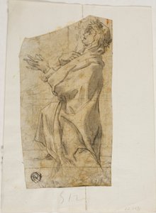 Santa arrodillada de perfil de Lazzaro Tavarone