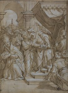 Reina interviniendo para salvar la vida de un obispo santo de Lazzaro Tavarone