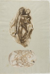 Mujer con niño y Pheme