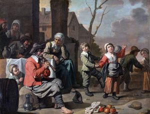 Círculo de Le Nain - Niños campesinos bailando, 1650sFXD