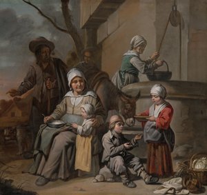 Le Maître aux Béguins - Familia campesina en un pozo, 1650-60