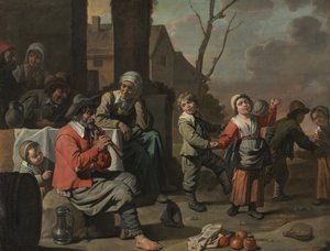 Niños campesinos bailando, c.1650 de Le Nain Brothers