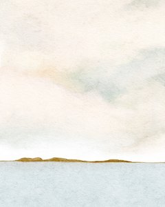 Vista matinal desde el muelle 2, c.2019 (acuarela) de Leah Straatsma