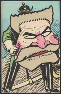 Tarjeta postal, satírica en colores, ca. 1905: Alemania Prusia, Patriotismo - Jaures Jean - Ilustración de Leal de Camara (1877-1948) de Leal de Camara